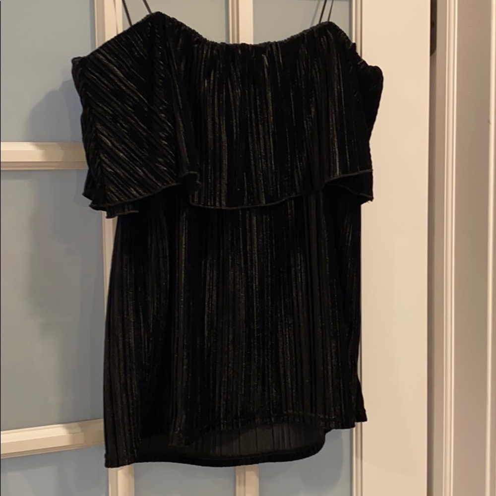 Sanctuary Velvet Off the Shoulder Top. Black Sz. M
